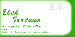 elek fortuna business card